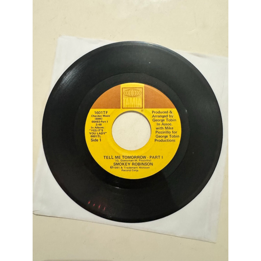 1981 Tamila Records 45 RPM Smokey Robinson “Tell Me Tomorrow - Part I & Part Il”